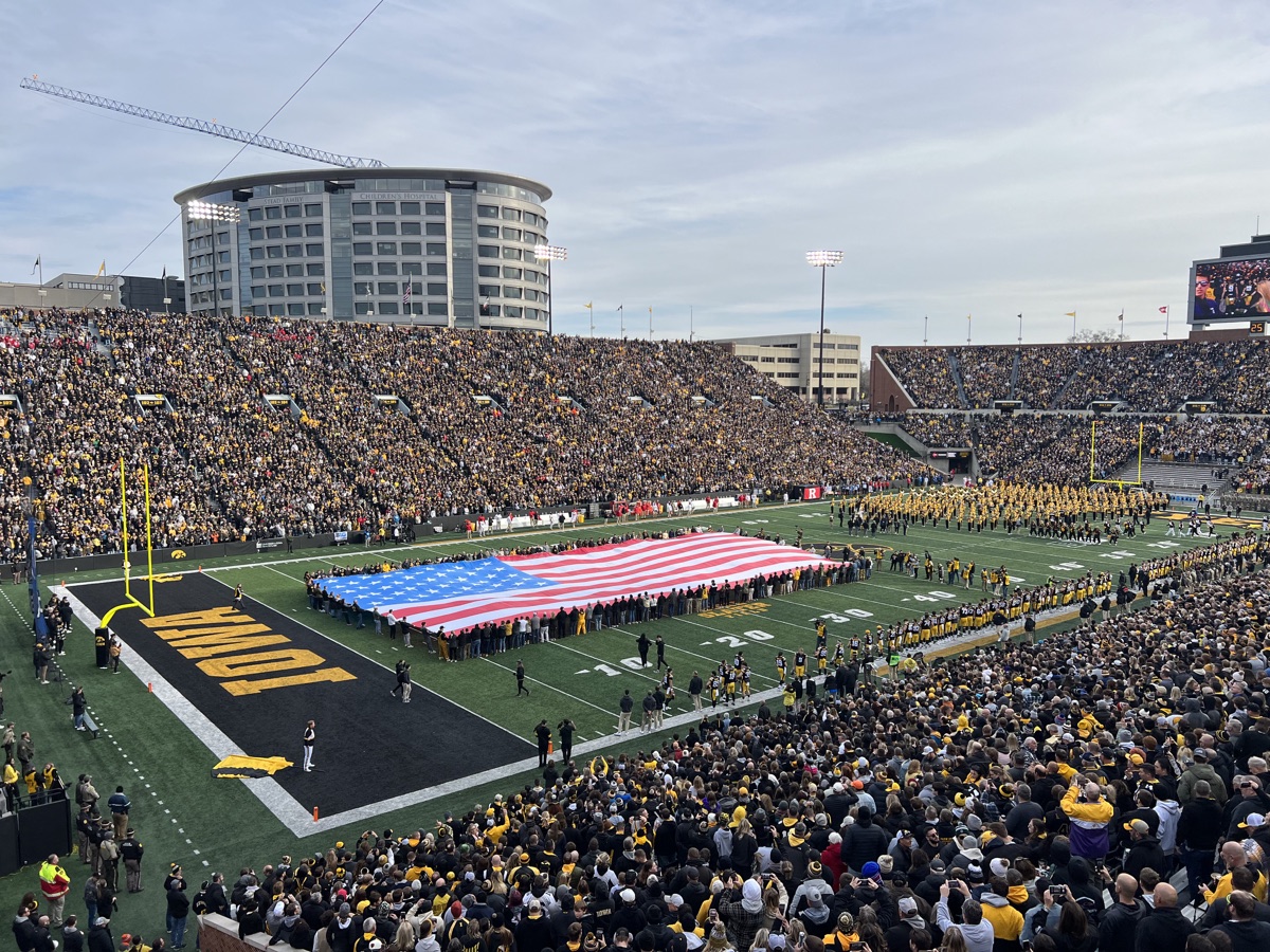 Kinnick Stadium pregame view from Iowa football seats